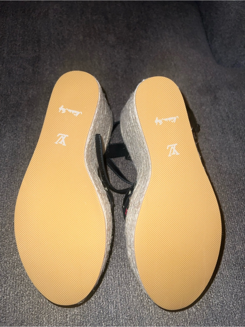 Louis Vuitton Black Multicolor Wedge Sandals - Picture 3 of 5